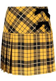 Alessandra Rich bow-detail pleated skirt - Giallo