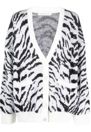 Alessandra Rich zebra-print knit cardigan - Bianco