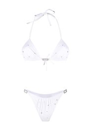 Alessandra Rich rhinestone-embellished bikini set - Bianco