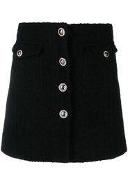 Alessandra Rich button-up bouclé mini skirt - Nero