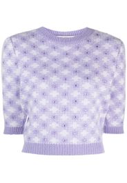 Alessandra Rich Top con strass - Viola