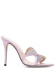 Alessandra Rich Butterfly crystal-embellished sandals - Viola