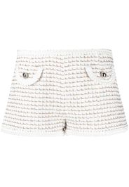 Alessandra Rich tweed high-waisted mini shorts - Bianco