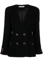 Alessandra Rich double-breasted tweed blazer - Nero