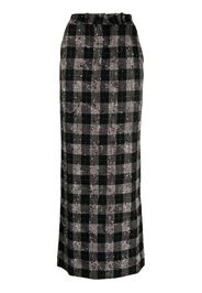 Alessandra Rich tartan-checked pencil skirt - Nero