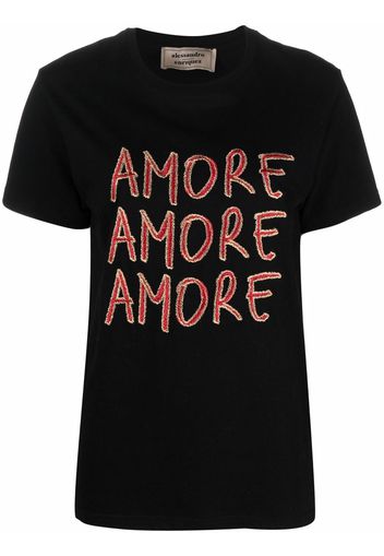 alessandro enriquez Amore embroidered-logo T-shirt - Nero