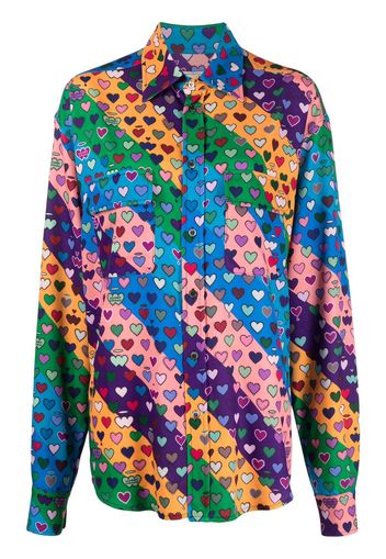 alessandro enriquez heart-print shirt - Blu