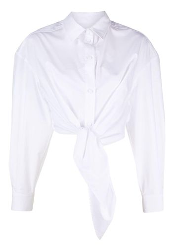 alessandro enriquez tie-up cropped shirt - Bianco