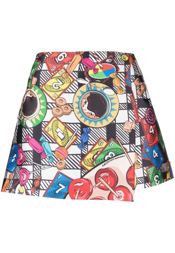 alessandro enriquez illustration-print wrap skirt - Bianco