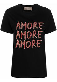 alessandro enriquez Amore embroidered-logo T-shirt - Nero