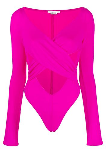 ALESSANDRO VIGILANTE draped cut-out bodysuit - Rosa