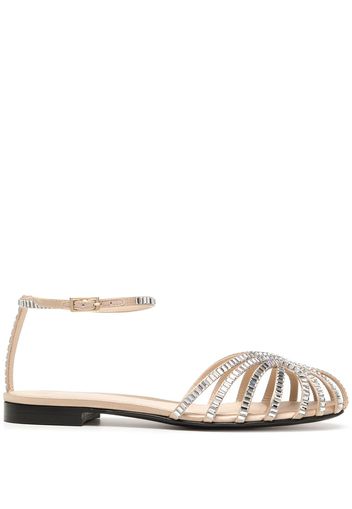 Alevì Rebecca crystal-embellished sandals - Toni neutri