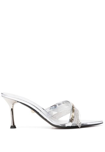 Alevì 85mm metallic-finish leather mules - Argento