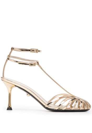 Alevì 80mm caged leather pumps - Oro