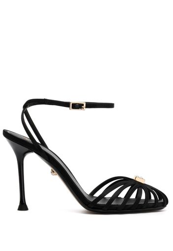 Alevì 110mm caged satin sandals - Nero