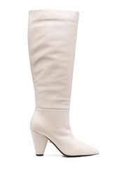 Alevì knee-length 100mm cone-heel boots - Toni neutri