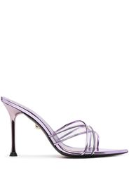 Alevì metallic-effect calf-leather mules - Viola