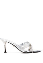 Alevì 85mm metallic-finish leather mules - Argento