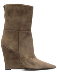 Alevì 115mm suede wedge boots - Verde