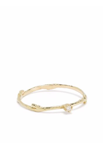 Alex Monroe Anello Fine Twig in oro 18kt con diamante