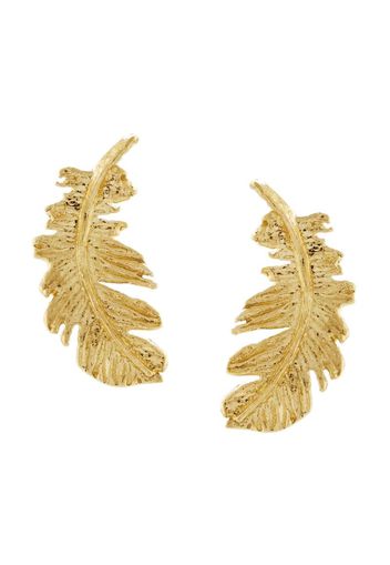 18kt yellow gold Plume Feather stud earrings