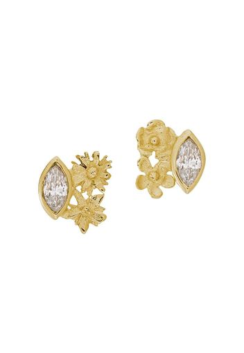 18kt yellow gold Floral Cluster marquise diamond studs