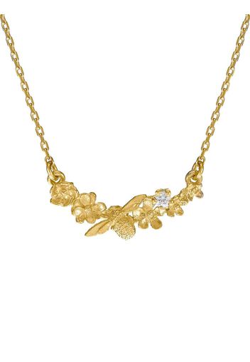 18kt yellow gold Floral Curve diamond necklace