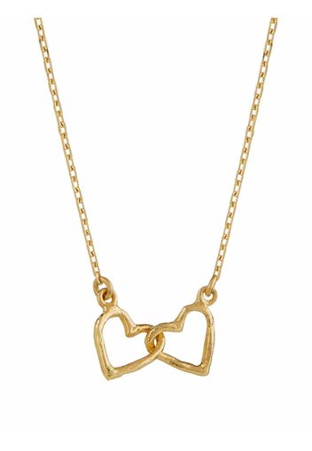 Alex Monroe 18kt yellow gold Teeny Tiny Linked Heart necklace - Oro