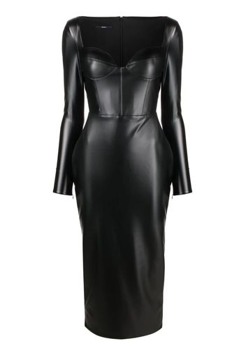 Alex Perry bustier long-sleeve midi dress - Nero