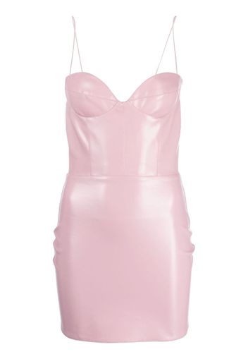 Alex Perry faux-leather corset-style minidress - Rosa