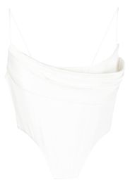 Alex Perry asymmetric draped corset - Bianco