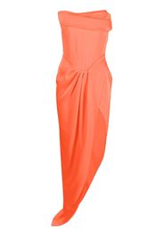 Alex Perry Harland draped satin corset gown - Arancione