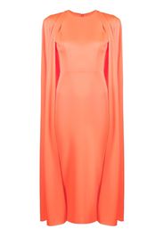 Alex Perry cape design slim-cut dress - Arancione