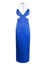 Alex Perry Mason satin cut-out midi dress - Blu