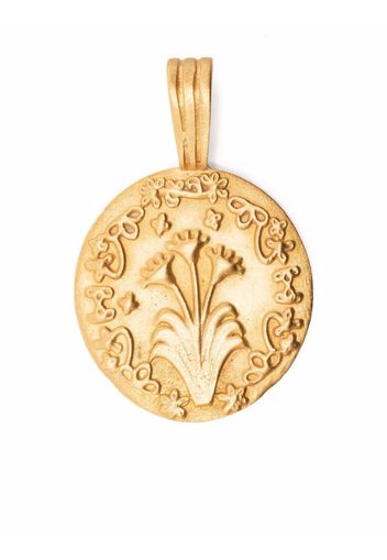 ALEXA DE LA CRUZ 22kt yellow gold floral-engraved pendant - Oro
