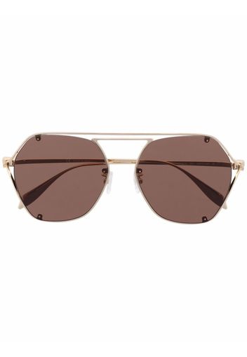 Alexander McQueen Eyewear geometric-frame sunglasses - Oro