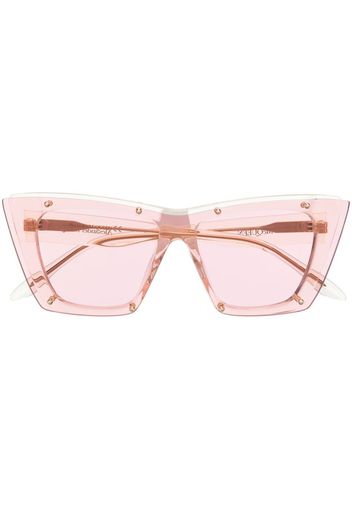 Alexander McQueen Eyewear Occhiali da sole cat-eye con montatura a giorno - Rosa