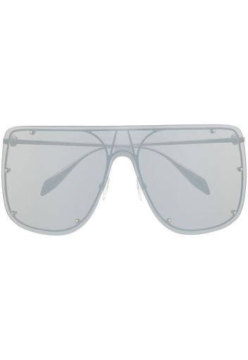 Alexander McQueen Eyewear rimless oversized pilot frame sunglasses - Argento