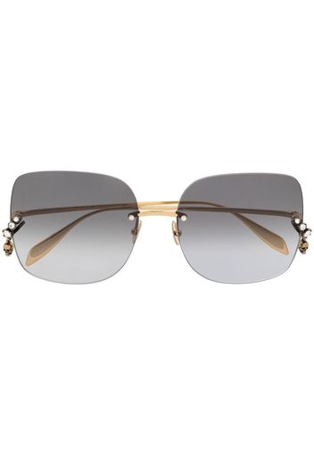 Alexander McQueen Eyewear Occhiali da sole oversize - Oro