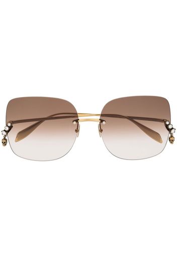 Alexander McQueen Eyewear Occhiali da sole AM0390S squadrati - Oro