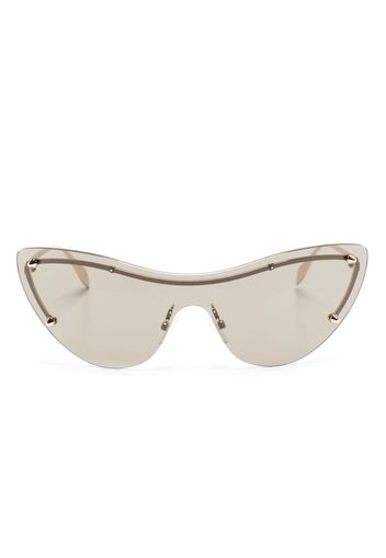 Alexander McQueen Eyewear Spike-stud detail cat-eye mask sunglasses - Oro