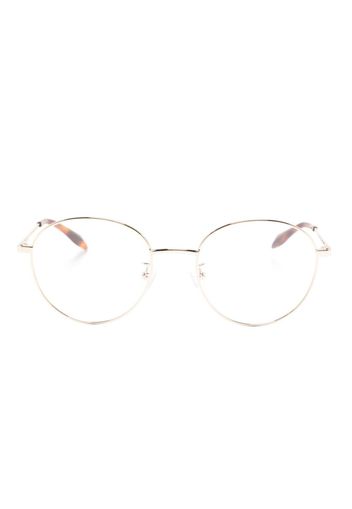Alexander McQueen Eyewear logo-engraved round-frame glasses - Oro
