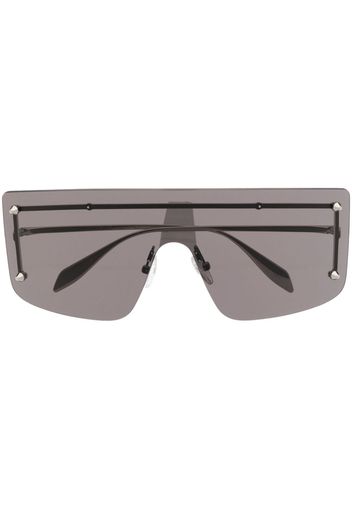 Alexander McQueen Eyewear logo-engraved frameless sunglasses - Grigio