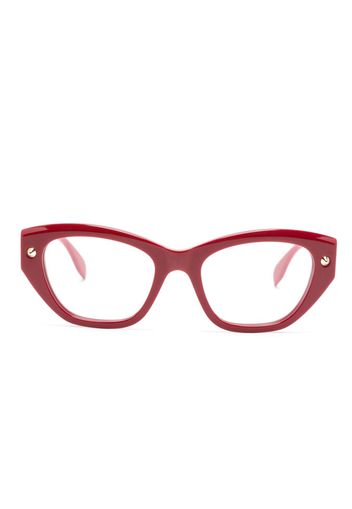 Alexander McQueen Eyewear cat-eye frame glasses - Rosso