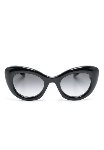 Alexander McQueen Eyewear engraved-logo round-frame sunglasses - Nero