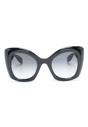 Alexander McQueen Eyewear logo-engraved butterfly-frame sunglasses - Nero