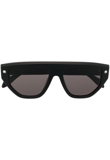 Alexander McQueen Eyewear engraved-logo straight-bridge sunglasses - Nero