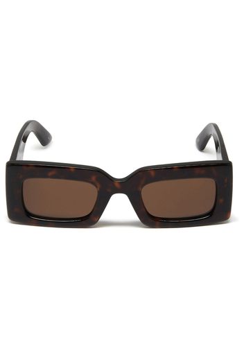 Alexander McQueen Eyewear logo-engraved rectangle-frame sunglasses - Marrone