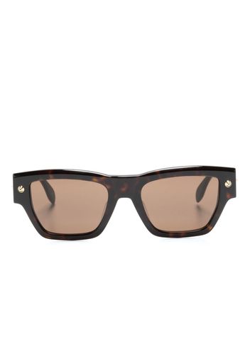 Alexander McQueen Eyewear rivet-detail square-frame sunglasses - Marrone