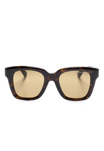 Alexander McQueen Eyewear tortoiseshell-effect square-frame sunglasses - Marrone